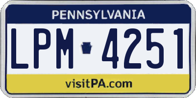 PA license plate LPM4251