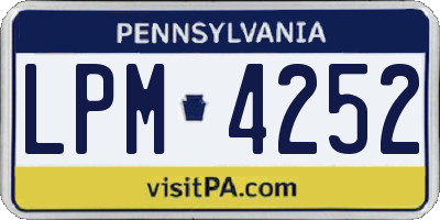PA license plate LPM4252