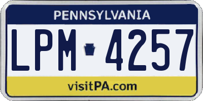 PA license plate LPM4257