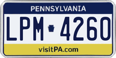 PA license plate LPM4260
