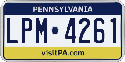 PA license plate LPM4261