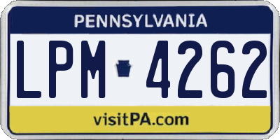 PA license plate LPM4262