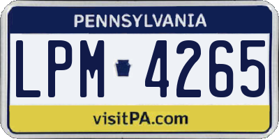 PA license plate LPM4265