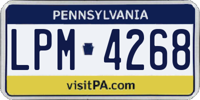PA license plate LPM4268