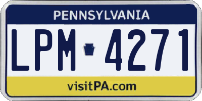 PA license plate LPM4271