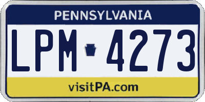 PA license plate LPM4273