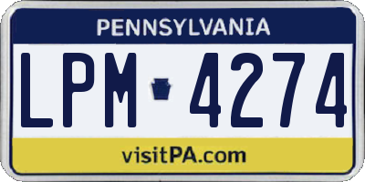 PA license plate LPM4274