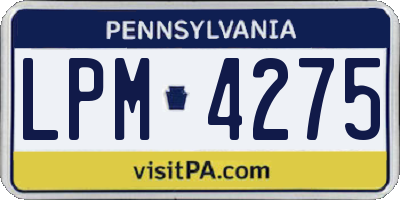 PA license plate LPM4275