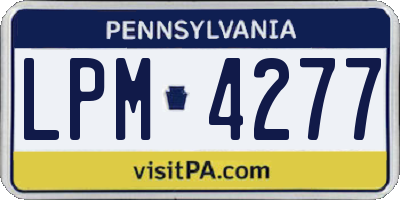 PA license plate LPM4277