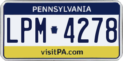 PA license plate LPM4278