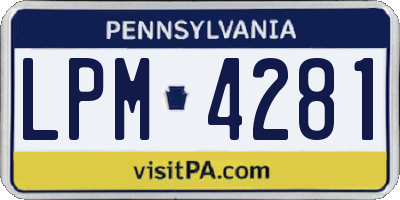 PA license plate LPM4281