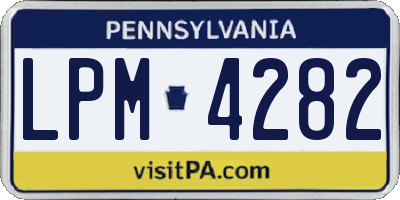PA license plate LPM4282