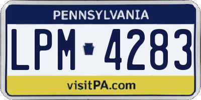 PA license plate LPM4283