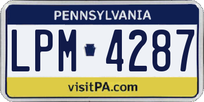 PA license plate LPM4287
