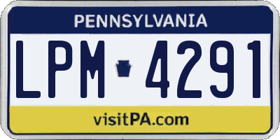 PA license plate LPM4291