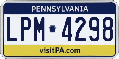 PA license plate LPM4298