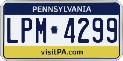 PA license plate LPM4299