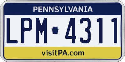 PA license plate LPM4311