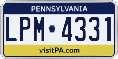 PA license plate LPM4331