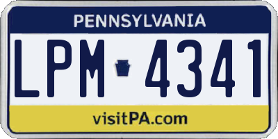 PA license plate LPM4341
