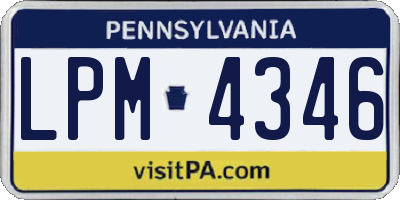PA license plate LPM4346