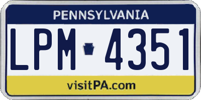 PA license plate LPM4351
