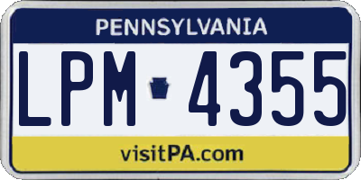 PA license plate LPM4355