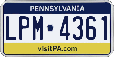 PA license plate LPM4361