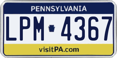 PA license plate LPM4367