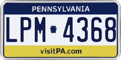 PA license plate LPM4368