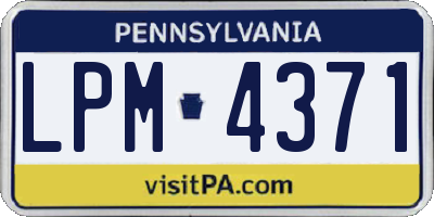 PA license plate LPM4371