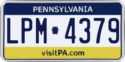 PA license plate LPM4379