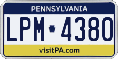 PA license plate LPM4380