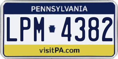 PA license plate LPM4382