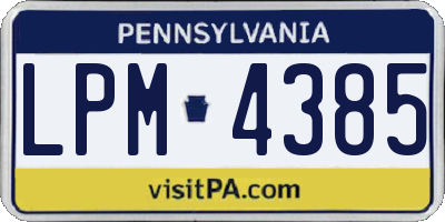 PA license plate LPM4385