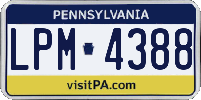 PA license plate LPM4388