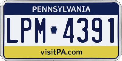 PA license plate LPM4391