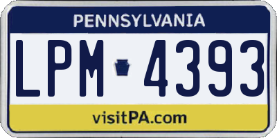 PA license plate LPM4393