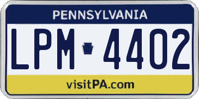 PA license plate LPM4402