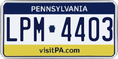 PA license plate LPM4403