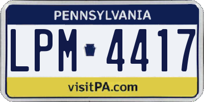 PA license plate LPM4417