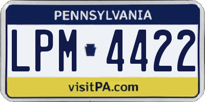 PA license plate LPM4422
