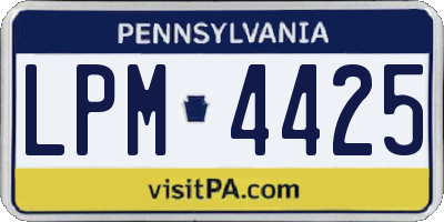 PA license plate LPM4425