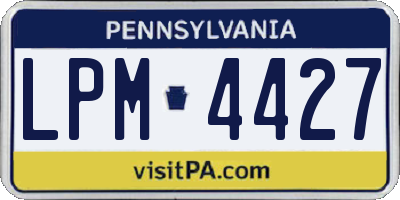 PA license plate LPM4427