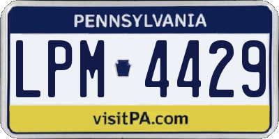 PA license plate LPM4429