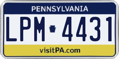 PA license plate LPM4431