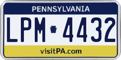 PA license plate LPM4432