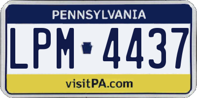 PA license plate LPM4437
