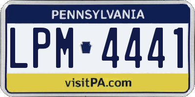 PA license plate LPM4441