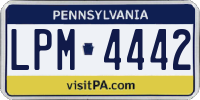 PA license plate LPM4442